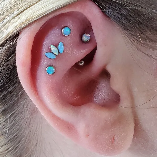 Opal ear piercing
